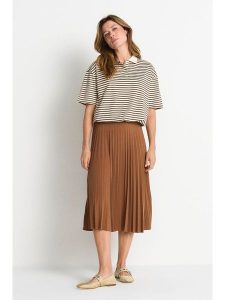 Rich & Royal Spódnica plisowana w kolorze jasnobrązowym rozmiar: 38. Brązowe spódnice Rich & Royal, bez wzorów, midi. Za 224,95 zł.