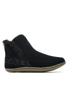Sorel Botki Nakiska™ NL3389-011 Czarny. Czarne botki Sorel, bez wzorów, ze skóry, bez obcasa, na płaskiej podeszwie, bez zapięcia. Za 369,99 zł.