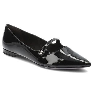 Czarne Eleganckie Baleriny Lakierowane Obuwie Damskie. Czarne sukienki Tamaris, na co dzień, bez wzorów, z lakierowanej skóry, eleganckie, bez kołnierzyka, bez ramiączek, proste. Za 212,99 zł.