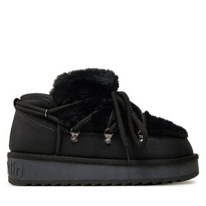 Śniegowce D.Franklin. Czarne buty zimowe D.Franklin, bez obcasa, bez zapięcia. Za 299,99 zł.