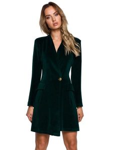 Made of emotion Sukienka w kolorze ciemnozielonym rozmiar: S. Zielone sukienki Made Of Emotion, s, bez wzorów, bez kołnierzyka, bez ramiączek, mini. Za 302,45 zł.