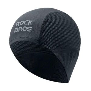 Czapka rowerowa ochrona uszu wiatroszczelna. Czarne czapki ROCKBROS, bez wzorów, z dzianiny, sportowe. Za 65,52 zł.