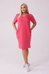Koralowa sukienka Eloise - Casualowa Elegancja PLUS SIZE XXL LATO. Pomarańczowe sukienki Moda Size Plus Iwanek, na co dzień, na lato, l, bez wzorów, z bawełny, eleganckie, bez kołnierzyka, plus size, bez ramiączek, mini, oversize. W wyprzedaży za 199,90 zł.