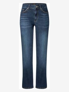 More & More Dżinsy - Slim fit - w kolorze granatowym rozmiar: 40. Niebieskie jeansy More & More, z aplikacjami, ze skóry, z podwyższonym stanem. Za 215,21 zł.