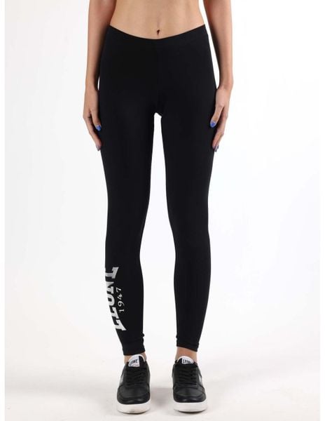 Legginsy miękki na trening na siłownia. Czarne legginsy LEONE 1947 APPAREL, bez wzorów, z dżerseju. Za 42,06 zł.