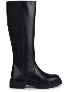 Geox Skórzane kozaki "Iridea" w kolorze czarnym rozmiar: 37. Czarne kozaki Geox, na zimę, bez wzorów, bez obcasa, bez zapięcia. Za 548,45 zł.