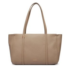 Torebka Calvin Klein. Brązowe shopper bag Calvin Klein, bez wzorów, bez dodatków. Za 649,99 zł.