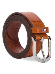 Tommy Hilfiger Pasek Damski New Danny Belt WW0WW11590 Brązowy. Brązowe paski TOMMY HILFIGER, bez wzorów, ze skóry. Za 149,99 zł.