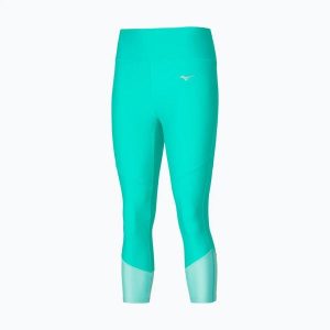 Legginsy damskie Mizuno Impulse Core 3/4. Zielone legginsy Mizuno, bez wzorów, z elastanu. Za 129,99 zł.