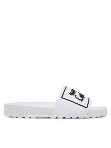 Versace Jeans Couture Klapki 78VA3SQ2 Biały. Białe klapki Versace Jeans Couture, bez wzorów, z jeansu, bez obcasa. Za 309,99 zł.
