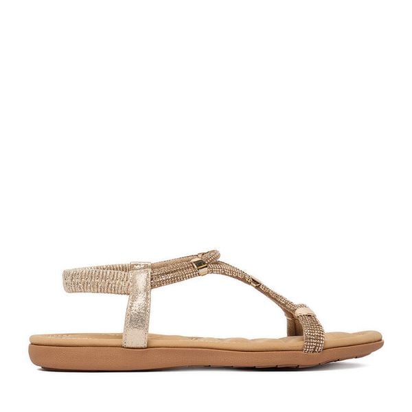 Sandały JENNY. Żółte sandały Jenny, bez wzorów, bez obcasa, na płaskiej podeszwie, bez zapięcia. Za 99,99 zł.