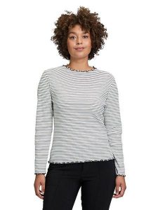 CARTOON Koszulka w kolorze kremowo-czarnym rozmiar: 46. Brązowe bluzki Cartoon, bez wzorów, bez kołnierzyka, bez ramiączek. Za 69,99 zł.