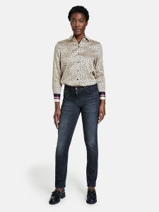 EDITION Dżinsy - Slim fit - w kolorze czarnym rozmiar: 44. Czarne jeansy EDITION, z aplikacjami, ze skóry. Za 202,03 zł.