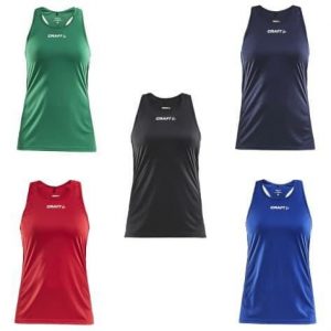 Tank top Craft rush singlet. Czarne topy Craft, xl, bez wzorów, z materiału, sportowe, bez kołnierzyka, bez ramiączek. Za 184,00 zł.