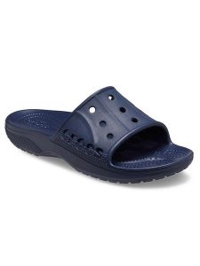 Crocs Klapki "Baya II" w kolorze granatowym rozmiar: 41/42. Niebieskie klapki Crocs, bez wzorów, z otwartym noskiem, bez obcasa. Za 105,45 zł.