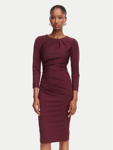 Rinascimento Sukienka koktajlowa CFC0130327003 Bordowy Slim Fit. Czerwone sukienki Rinascimento, m, bez wzorów, z syntetyku, wizytowe, bez kołnierzyka, bez ramiączek. Za 529,99 zł.