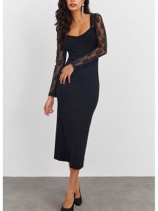 LA Angels Sukienka w kolorze czarnym rozmiar: L. Czarne sukienki LA Angels, l, bez wzorów, z koronki, bez kołnierzyka, bez ramiączek, maxi. Za 165,99 zł.