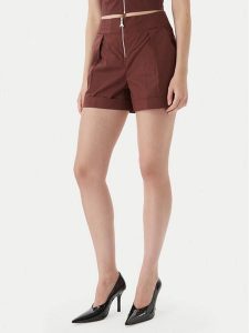 Patrizia Pepe Szorty materiałowe 2P1751/A9B9-B887 Brązowy ciemny Regular Fit. Brązowe szorty Patrizia Pepe, bez wzorów, z bawełny. Za 849,99 zł.