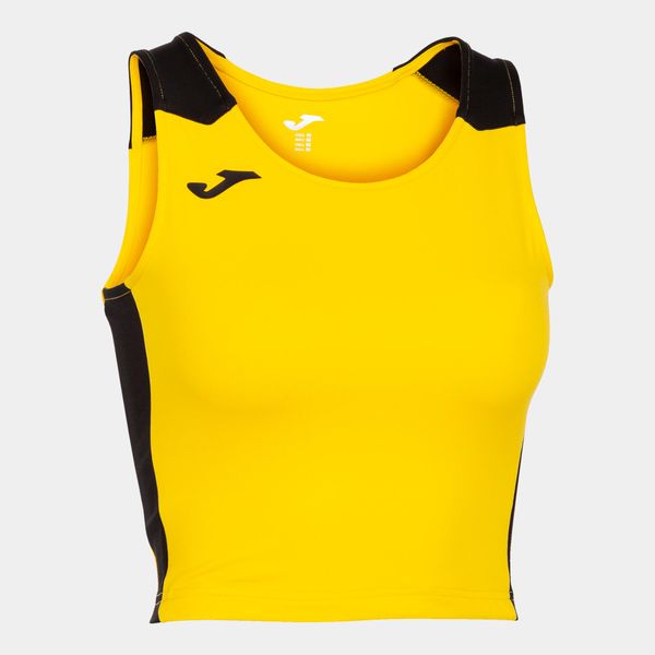 Tank top do biegania damski Joma Record II Crop top. Czarne topy JOMA, s, bez wzorów, sportowe, bez kołnierzyka, bez ramiączek. W wyprzedaży za 124,75 zł.