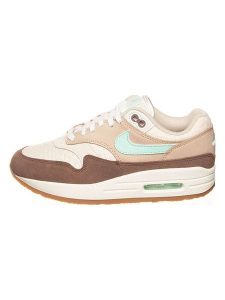 Nike Skórzane sneakersy "Air Max 1" w kolorze brązowo-beżowo-kremowym rozmiar: 38,5. Brązowe trampki Nike, bez wzorów, bez zapięcia. Za 487,45 zł.