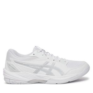 Buty halowe Asics. Białe buty sportowe ASICS, bez wzorów, bez zapięcia. Za 399,99 zł.