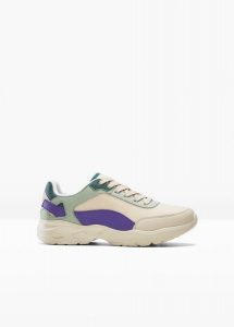 Sneakersy chunky. Zielone buty sportowe bonprix, bez wzorów, z materiału, bez zapięcia. Za 147,99 zł.