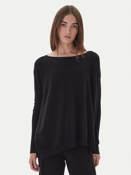 Kontatto Sweter 3M0802C Czarny Relaxed Fit. Czarne swetry klasyczne Kontatto, m, z syntetyku, bez kołnierzyka. Za 233,99 zł.