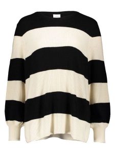 ONLY Sweter w kolorze czarno-kremowym rozmiar: S-42/44. Brązowe swetry oversize ONLY, s, bez wzorów, bez ramiączek. Za 52,42 zł.