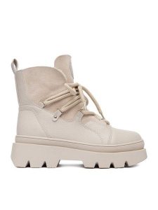 DeeZee Śniegowce 60123-1 Écru. Buty zimowe DeeZee, z materiału, bez obcasa, bez zapięcia. Za 229,99 zł.