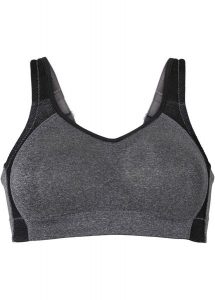 Biustonosz sportowy, średni stopień podtrzymywania biustu. Czarne biustonosze sportowe bonprix, bez wzorów. Za 92,99 zł.