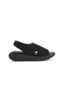 Geox Sandały "Spherica EC5" w kolorze czarnym rozmiar: 39. Czarne sandały Geox, bez wzorów, z otwartym noskiem, bez obcasa, bez zapięcia. Za 217,99 zł.