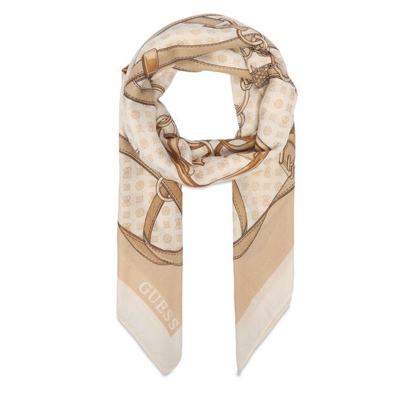 Chusta Guess. Brązowe apaszki i chusty Guess, z aplikacjami. Za 154,99 zł.