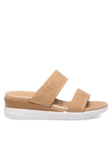 Clara Barson Klapki WYL05010-12 Beżowy. Brązowe klapki Clara Barson, bez wzorów, z syntetyku, bez obcasa. Za 44,99 zł.