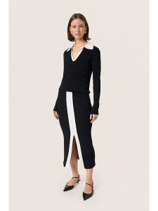 Soaked in Luxury Spódnica w kolorze czarnym rozmiar: XXL. Czarne spódnice Soaked in Luxury, na co dzień, xxl, bez wzorów, midi. Za 152,99 zł.