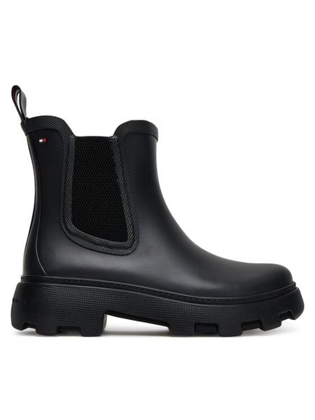 Tommy Hilfiger Kalosze Rubber Flag Cleated FW0FW08637 Czarny. Czarne kalosze TOMMY HILFIGER, bez wzorów, z gumy. Za 279,99 zł.