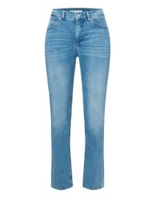 MAC Dżinsy "Melanie" - Slim fit - w kolorze niebieskim rozmiar: 36/L30. Niebieskie jeansy MAC, z aplikacjami, ze skóry. Za 223,99 zł.