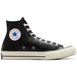 Sneakers Converse Chuck 70 Leather. Czarne trampki Converse, bez wzorów, ze skóry, bez zapięcia. Za 463,75 zł.