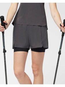 LaMunt Szorty 2w1 "Teresa Light" w kolorze antracytowym rozmiar: 34. Czarne spodenki sportowe LaMunt, bez wzorów, z materiału, outdoorowe. Za 149,31 zł.