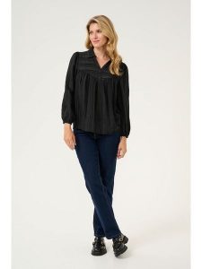Kaffe Bluzka "Asima" w kolorze czarnym rozmiar: XL. Czarne bluzki Kaffe, xl, bez wzorów, bez kołnierzyka, bez ramiączek. Za 97,05 zł.