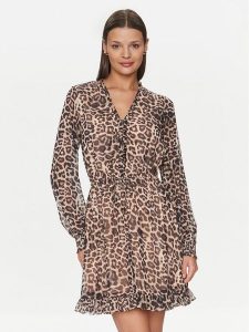 Guess Sukienka codzienna Vanessa W4GK42 WDW82 Brązowy Regular Fit. Brązowe kombinezony Guess, s, z aplikacjami, z syntetyku, bez kołnierzyka, bez ramiączek. Za 419,99 zł.