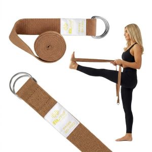 Pasek Do Jogi Złote Logo Fit.me. Brązowe paski FIT.ME, bez wzorów, sportowe. Za 17,95 zł.