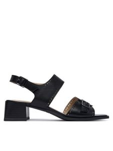 Caprice Sandały 9-28204-46 Czarny. Czarne sandały Caprice, bez wzorów, ze skóry, bez obcasa, na słupku, bez zapięcia. Za 233,99 zł.