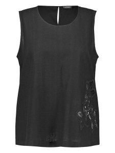 SAMOON Bluzka w kolorze czarnym rozmiar: 48. Czarne bluzki Samoon, bez wzorów, z koronki, bez kołnierzyka, bez ramiączek. Za 78,84 zł.