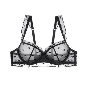 Biustonosz z fiszbinami z delikatnej siateczki Roshni. Białe biustonosze Intica, bez wzorów. Za 129,00 zł.