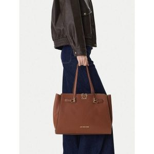 Torebka LOVE MOSCHINO. Brązowe shopper bag LOVE MOSCHINO, bez wzorów, bez dodatków. Za 667,99 zł.