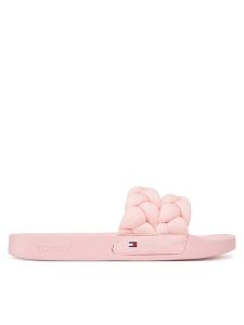 Tommy Jeans Klapki Tjw Braided Slide EN0EN02764 Różowy. Czerwone klapki Tommy Jeans, bez wzorów, z jeansu, bez obcasa. Za 169,99 zł.