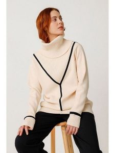 SKFK Golf "Onintze" w kolorze beżowym rozmiar: 34. Brązowe golfy SKFK, bez wzorów, z bawełny. Za 304,99 zł.