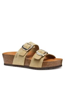 Geox Klapki D Brionia H D551DA 00022 C6738 Beżowy. Brązowe klapki Geox, bez wzorów, ze skóry, bez obcasa. Za 309,99 zł.