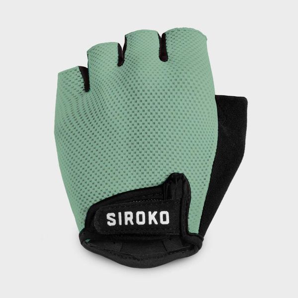 Rękawiczki rowerowe unisex Aero Green. Zielone rękawiczki SIROKO, bez wzorów, z nylonu. W wyprzedaży za 84,00 zł.