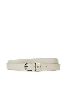 Calvin Klein Pasek Damski Ck Metal Loop Round Buckle 2.5 K60K613147 Biały. Białe paski Calvin Klein, bez wzorów, ze skóry. Za 109,99 zł.